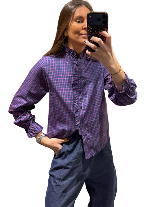 Camisa Pilar Navy+Rojo