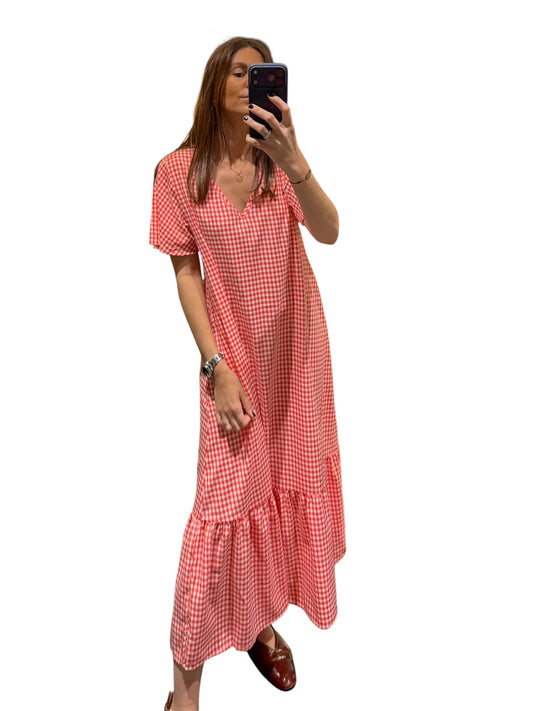 Vestido Vichy naranja