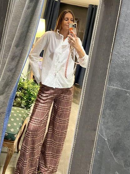 Pantalón Cuadros Burdeos