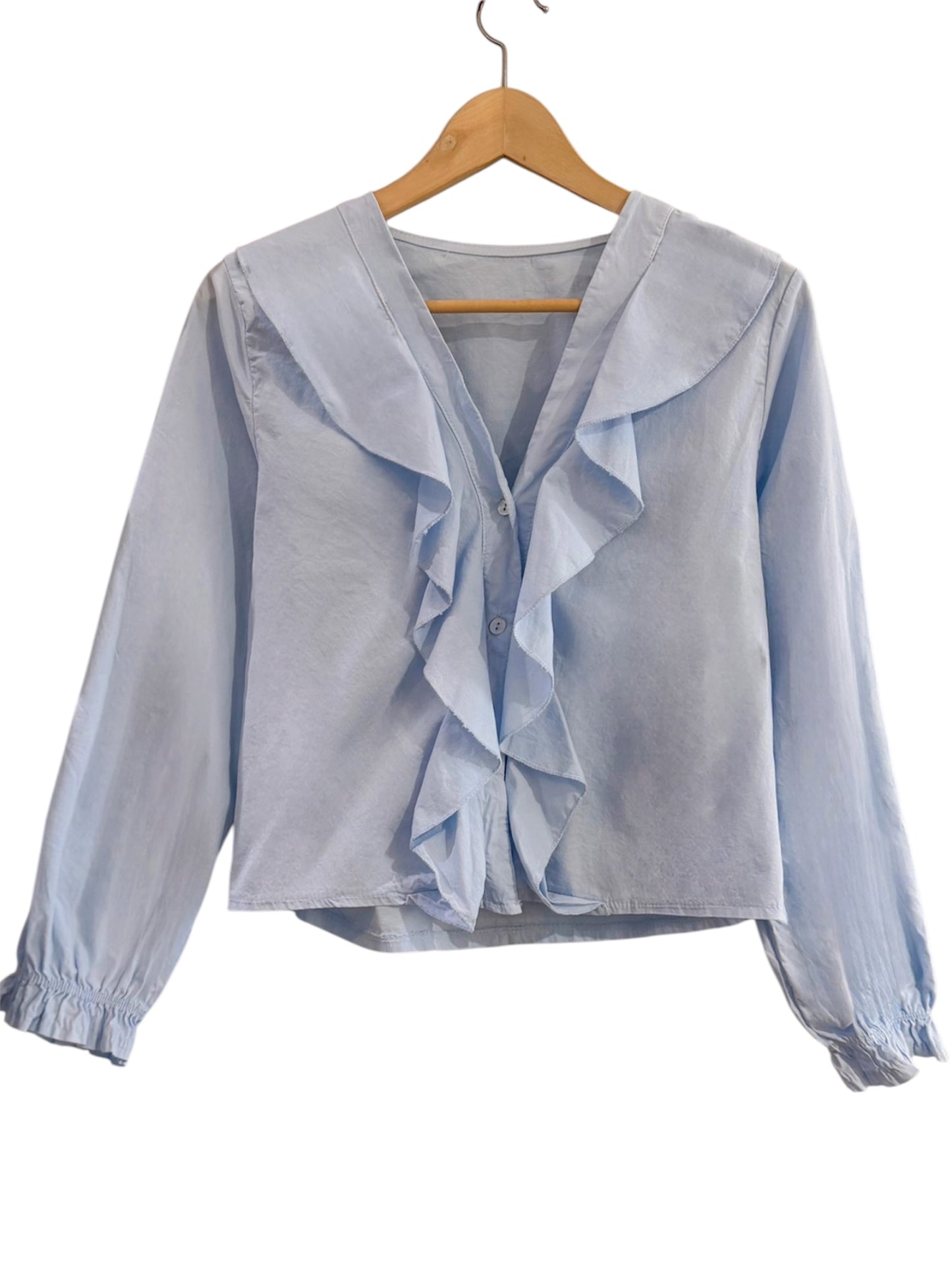 Camisa Volantes celeste