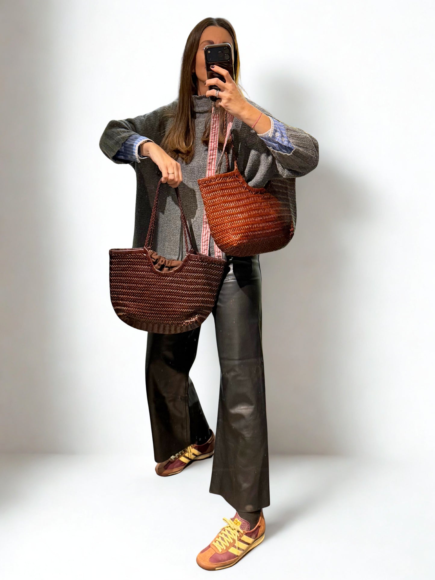 Bolso trenzado chocolate