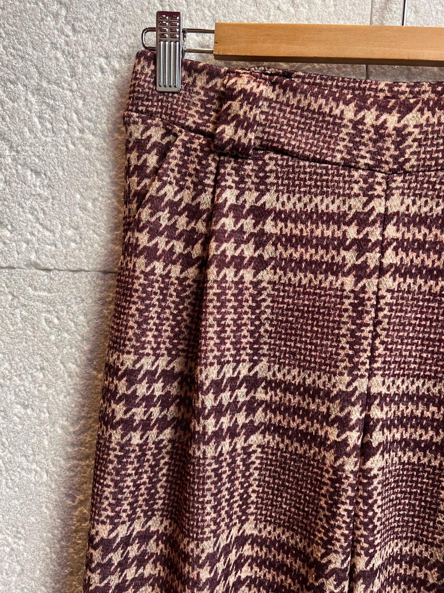 Pantalón Cuadros Burdeos