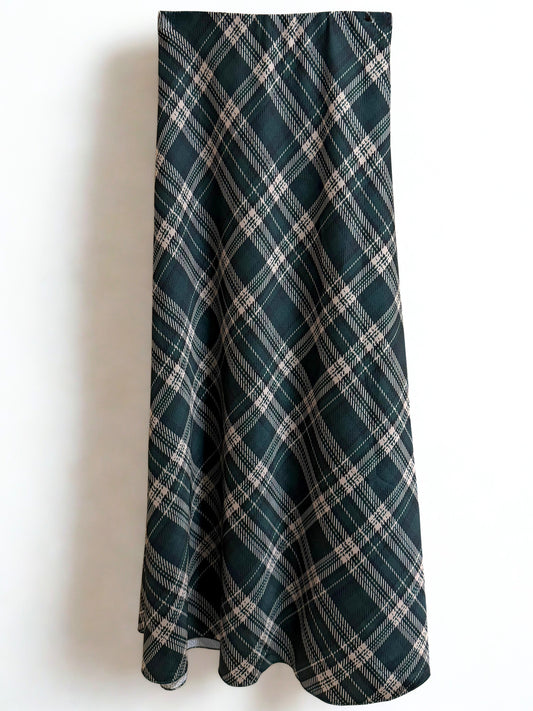 Falda satén tartán