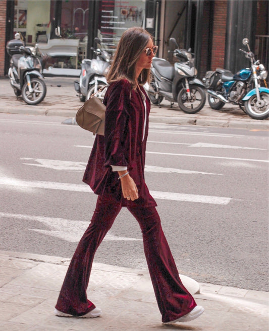 Pantalón flare velvet